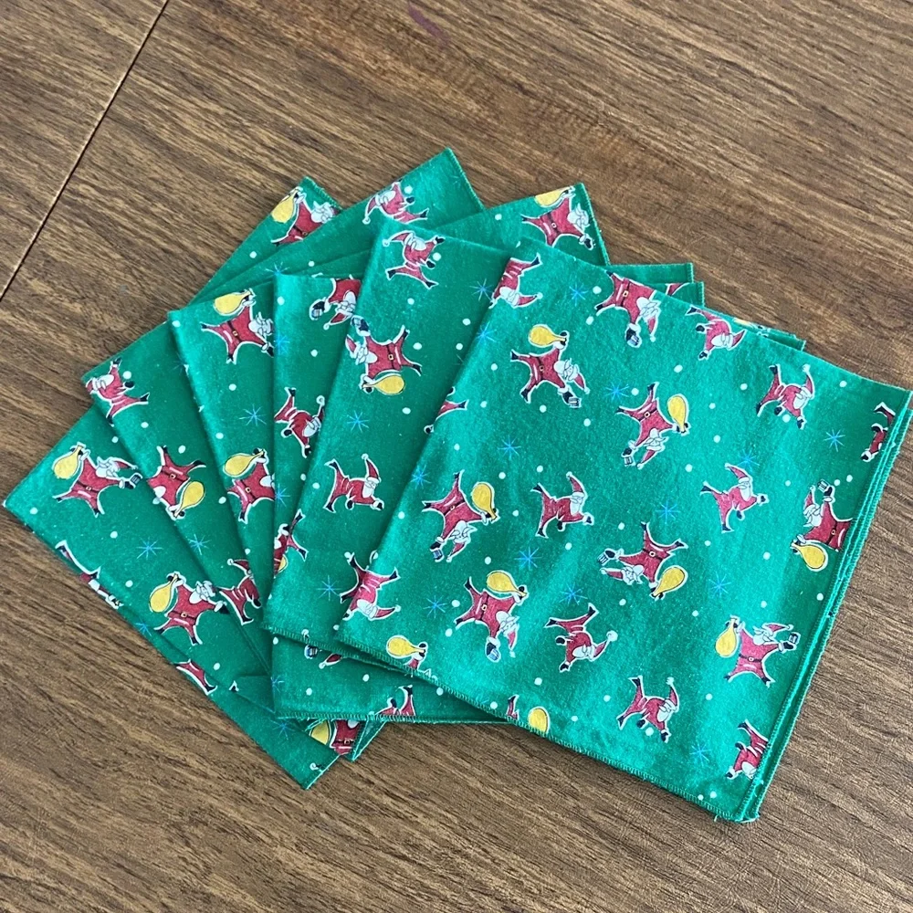 Vintage Cloth Christmas Napkins Set of 6